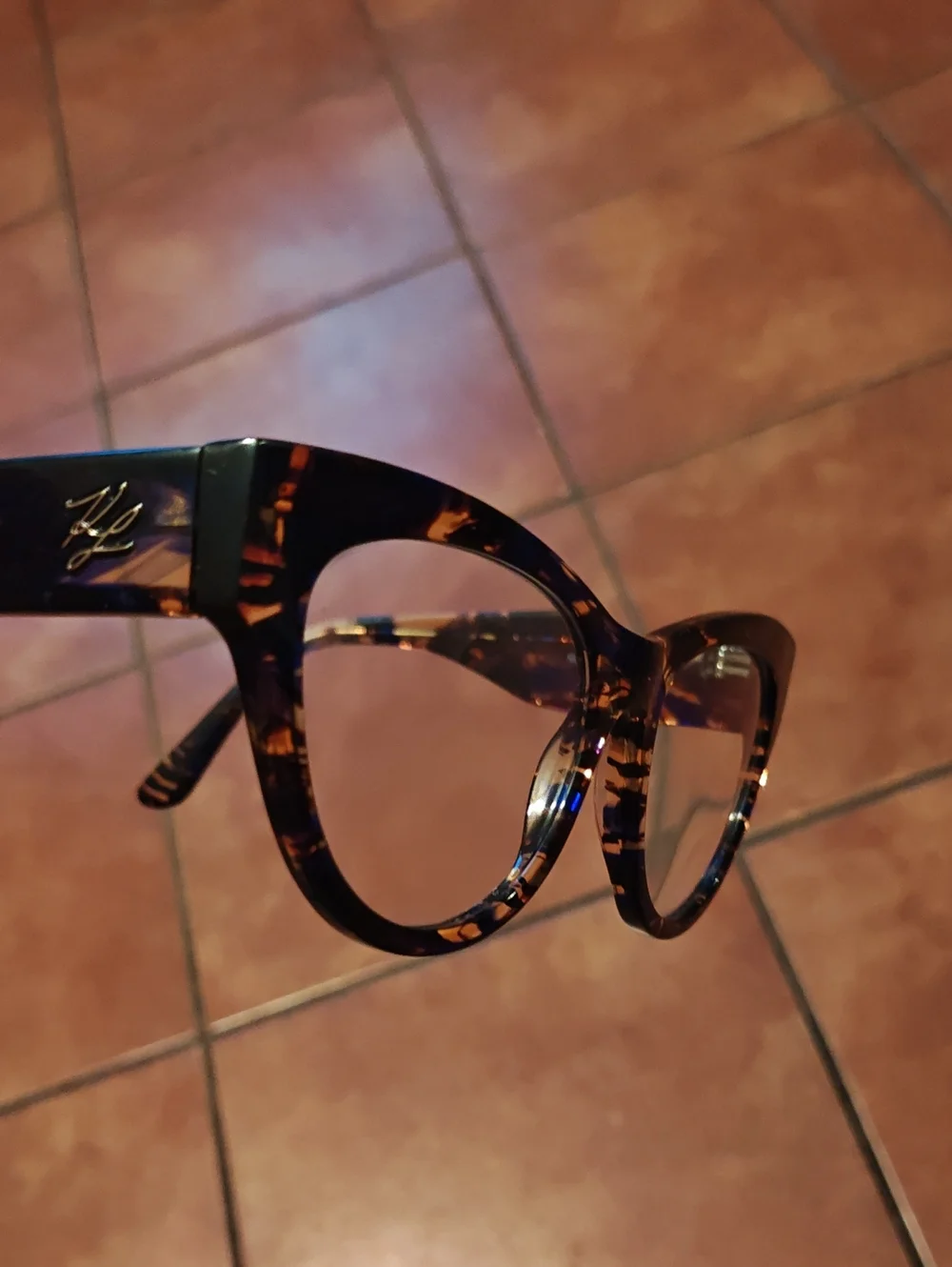 Karl Lagerfeld Tortoiseshell Cat-Eye Glasses - Brown & Amber
